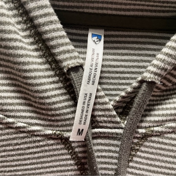 Kuhl Women’s Stria Long Sleeved Soft a Eucalyptus Green White Hoodie Pull Over M - Picture 8 of 8